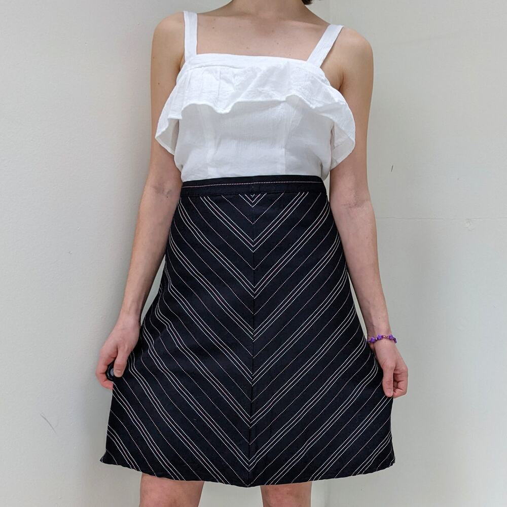 Vintage La Belle Pinstripe Preppy Dark Academia Skirt Size 11